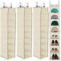 COZONY 3 Pack Hanging Shoe Organizer for Closet, 8-Shelf Storage Holder w/ 2 Hooks, No Tools Needed Installation, Space-Saving Shelf for Shoes&Purses