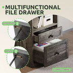 Bureau d'angle en L de 60 pouces, prises de courant, plateau relevable, armoire de rangement et lumières LED, gris