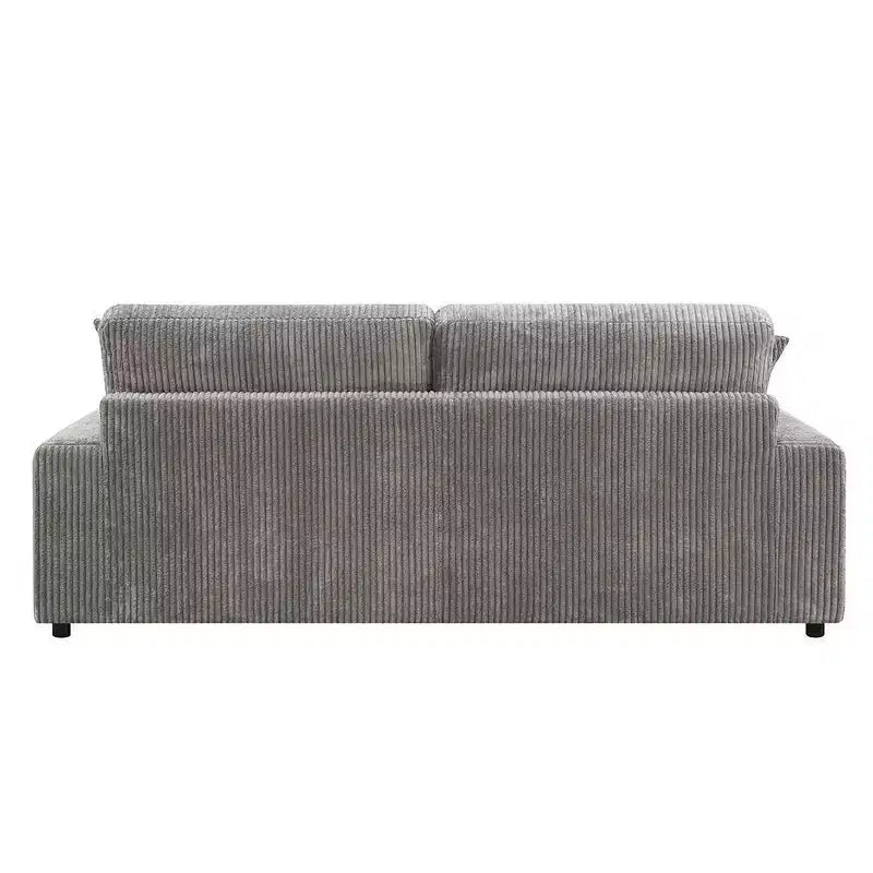 Canapé 84" Tavia en velours côtelé gris, canapé de salon moderne