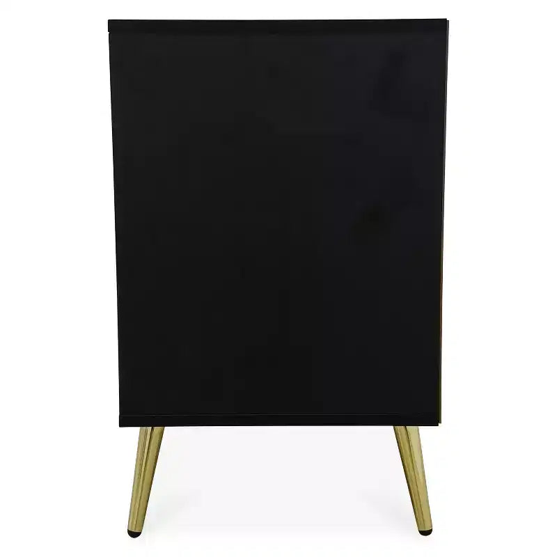 Table de chevet moderne Everett noire avec rangement