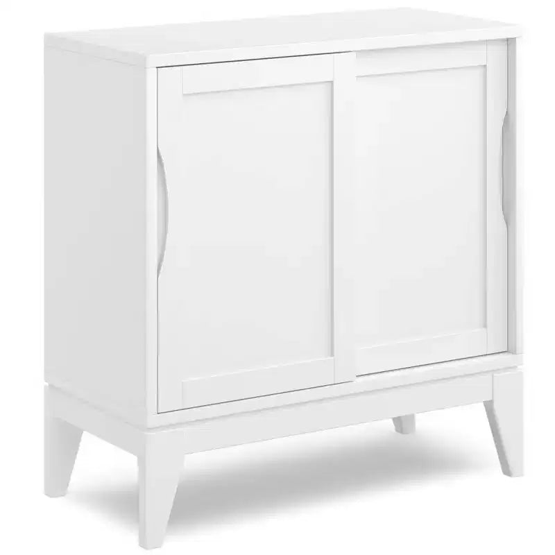 Meuble bas Pearson, blanc, meuble d'appoint moderne pour salon