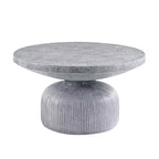 Table basse de style Laddie de 76,5 cm, finition gris patiné