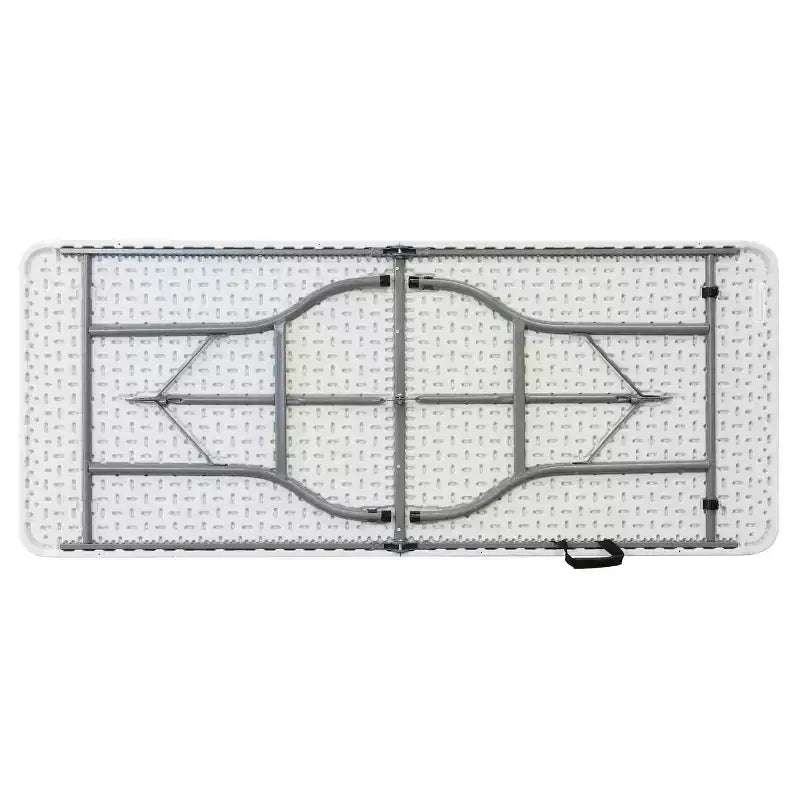 Table pliante en plastique de 6 pieds en blanc, table portable légère pour utilisation intérieure/extérieure