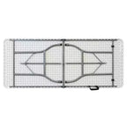 Table pliante en plastique de 6 pieds en blanc, table portable légère pour utilisation intérieure/extérieure
