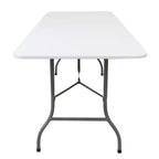 Table pliante en plastique de 6 pieds en blanc, table portable légère pour utilisation intérieure/extérieure
