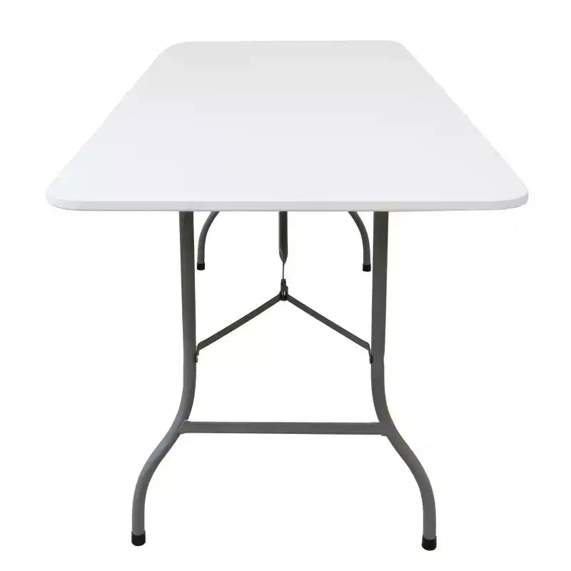 Table pliante en plastique de 6 pieds en blanc, table portable légère pour utilisation intérieure/extérieure