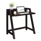 Bureau d'ordinateur à 2 niveaux avec étagère de rangement, bureau d'écriture moderne pour chambre et bureau