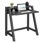Bureau d'ordinateur à 2 niveaux avec étagère de rangement, bureau d'écriture moderne pour chambre et bureau