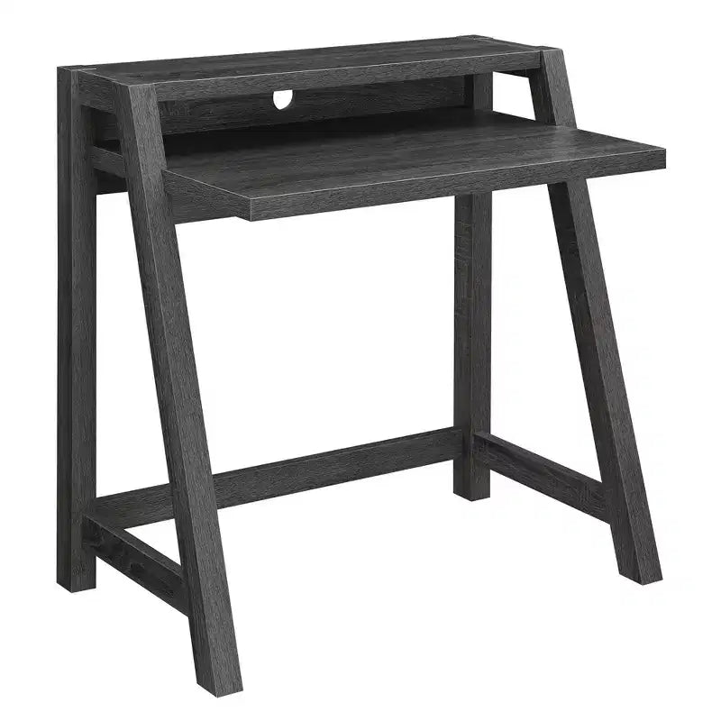 Bureau d'ordinateur à 2 niveaux avec étagère de rangement, bureau d'écriture moderne pour chambre et bureau