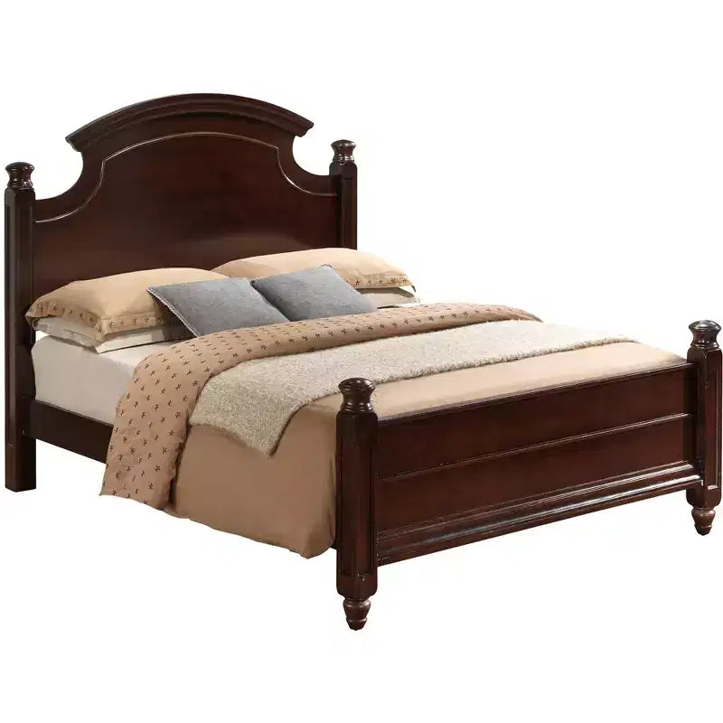 Lit de style Summit Queen avec tête et pied de lit, mobilier de chambre classique