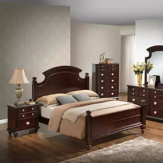Lit de style Summit Queen avec tête et pied de lit, mobilier de chambre classique