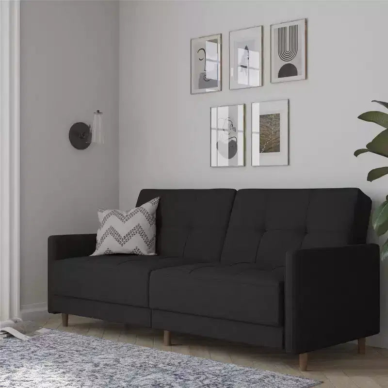 Canapé-lit futon convertible Coil, canapé-lit avec dossier réglable, couchage moderne pour salon