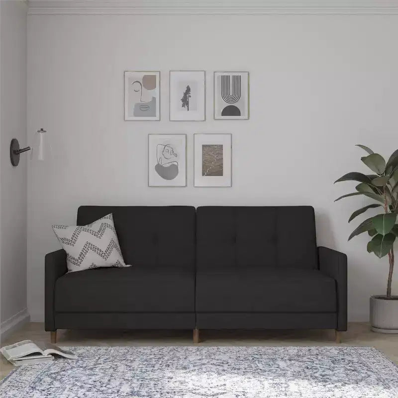 Canapé-lit futon convertible Coil, canapé-lit avec dossier réglable, couchage moderne pour salon