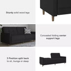 Canapé-lit futon convertible Coil, canapé-lit avec dossier réglable, couchage moderne pour salon
