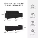Canapé-lit futon convertible Coil, canapé-lit avec dossier réglable, couchage moderne pour salon