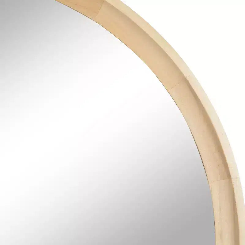 Miroir mural rond en bois avec cadre décoratif, miroir à suspendre pour la décoration intérieure