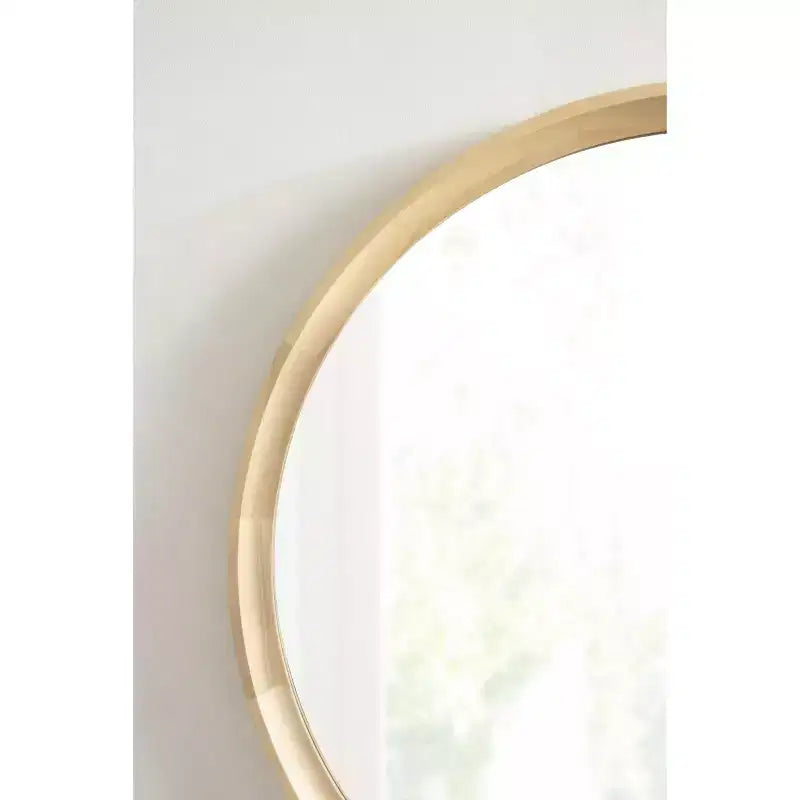 Miroir mural rond en bois avec cadre décoratif, miroir à suspendre pour la décoration intérieure