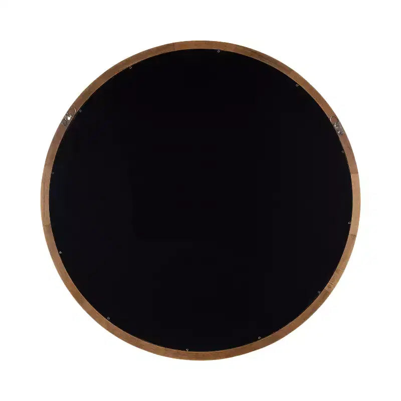 Miroir mural rond en bois avec cadre décoratif, miroir à suspendre pour la décoration intérieure