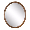 Kate and Laurel Hatherleigh Round Wood Wall Mirror