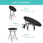Table pliante de 32 po de hauteur bar, accessoire intérieur/extérieur, plateau épais, capacité de 330 lb