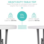 Table pliante de 32 po de hauteur bar, accessoire intérieur/extérieur, plateau épais, capacité de 330 lb