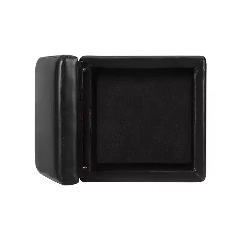 Pouf Lucinda carré en similicuir, repose-pieds d'appoint moderne