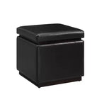 Pouf  carré en similicuir, repose-pieds d'appoint moderne