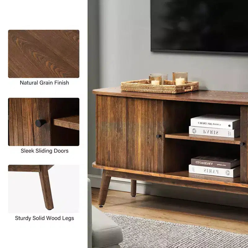 Meuble TV moderne Adam pour téléviseurs jusqu'à 65 pouces avec étagère réglable | Hulala Home