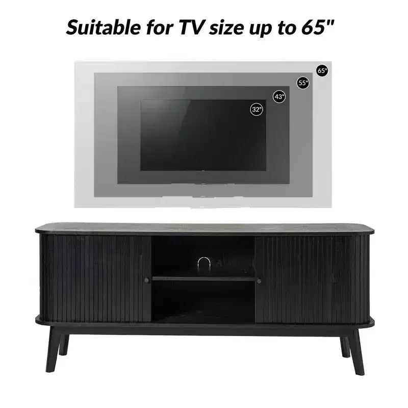 Meuble TV moderne Adam pour téléviseurs jusqu'à 65 pouces avec étagère réglable | Hulala Home
