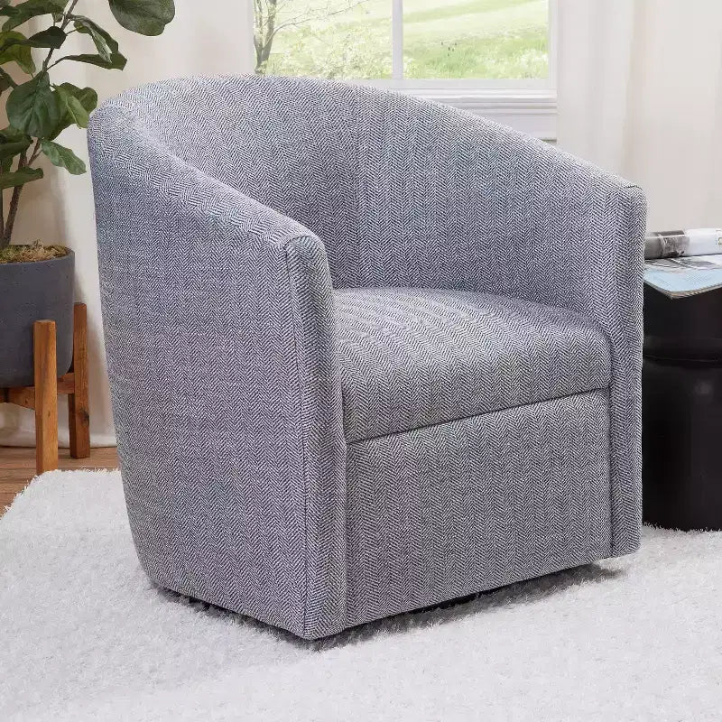Fauteuil pivotant Lynton, fauteuil pivotant moderne rembourré à 360° pour salon