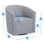 Fauteuil pivotant, fauteuil pivotant moderne rembourré à 360° pour salon