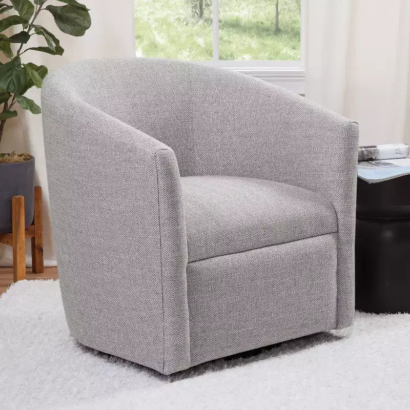 Fauteuil pivotant Lynton, fauteuil pivotant moderne rembourré à 360° pour salon
