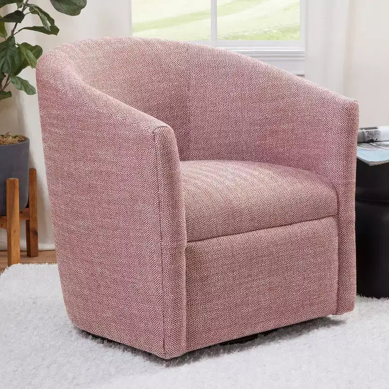Fauteuil pivotant Lynton, fauteuil pivotant moderne rembourré à 360° pour salon