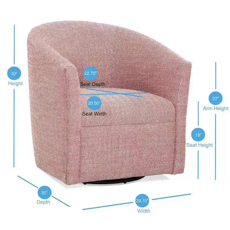 Fauteuil pivotant Lynton, fauteuil pivotant moderne rembourré à 360° pour salon