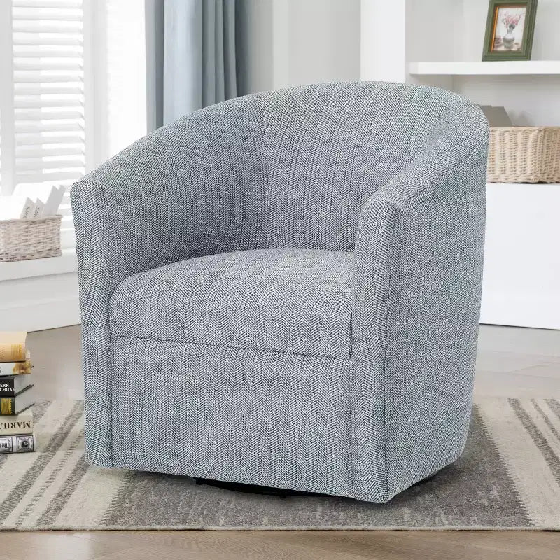 Fauteuil pivotant Lynton, fauteuil pivotant moderne rembourré à 360° pour salon