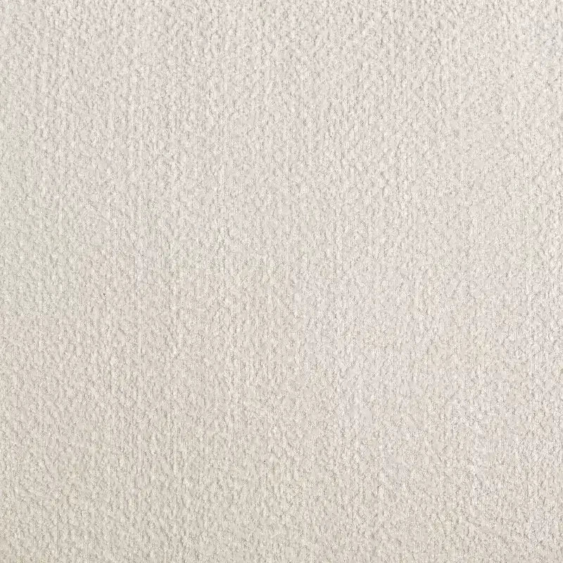 Lit plateforme moderne Queen Size en tissu bouclette avec tête de lit capitonnée à oreilles