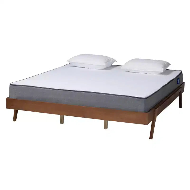 Cadre de lit en noyer Mid-Century Modern, style Sarita