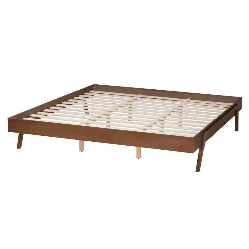Cadre de lit en noyer Mid-Century Modern, style Sarita