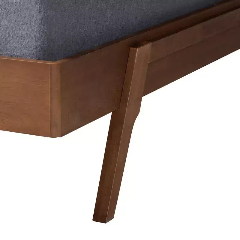 Cadre de lit en noyer Mid-Century Modern, style Sarita