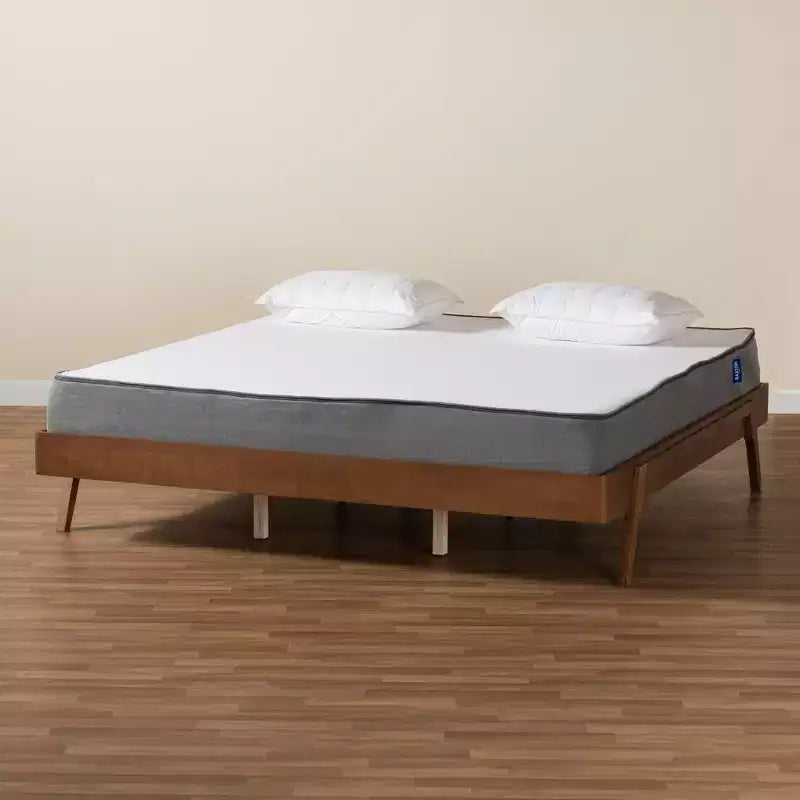 Cadre de lit en noyer Mid-Century Modern, style Sarita
