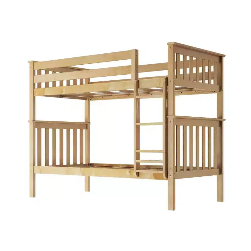 Lit superposé en bois massif, deux lits simples, avec échelle, sans sommier tapissier requis, pour enfants et adultes.