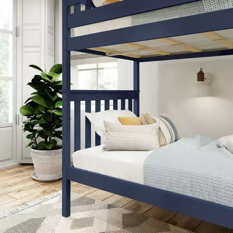 Lit superposé en bois massif, deux lits simples, avec échelle, sans sommier tapissier requis, pour enfants et adultes.