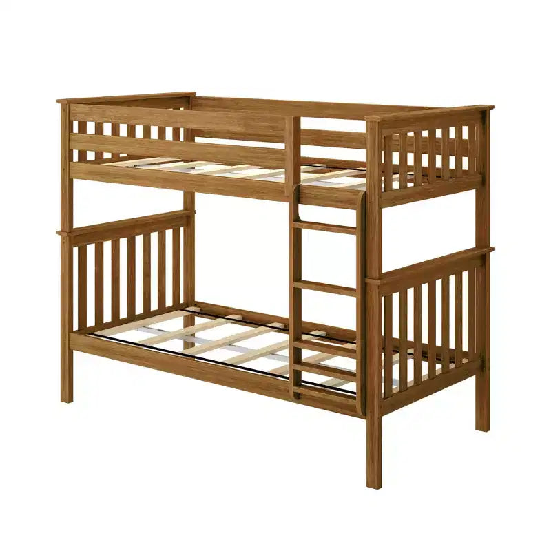 Lit superposé en bois massif, deux lits simples, avec échelle, sans sommier tapissier requis, pour enfants et adultes.