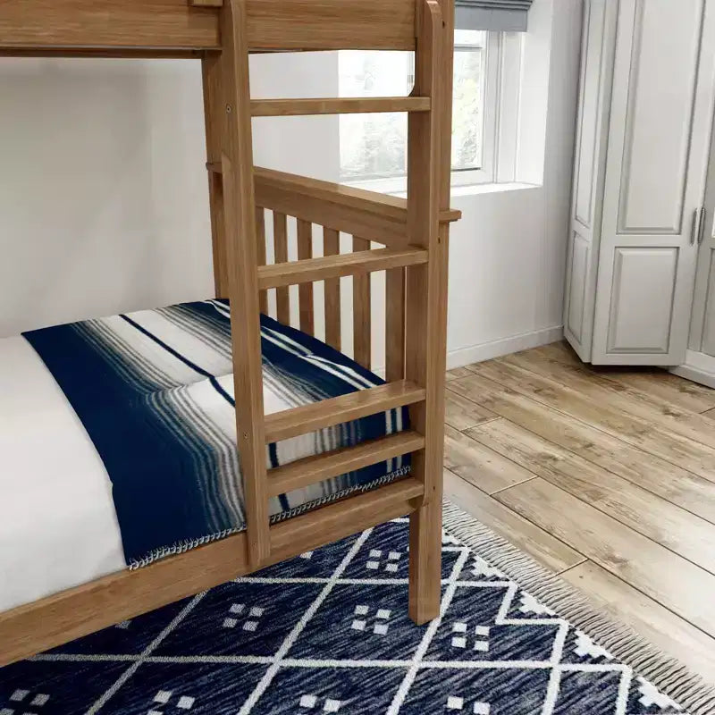 Lit superposé en bois massif, deux lits simples, avec échelle, sans sommier tapissier requis, pour enfants et adultes.