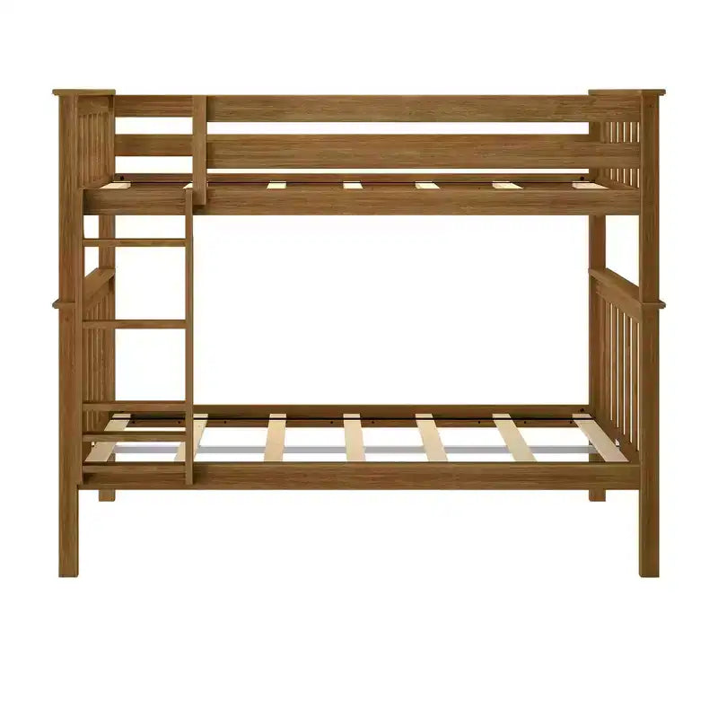 Lit superposé en bois massif, deux lits simples, avec échelle, sans sommier tapissier requis, pour enfants et adultes.