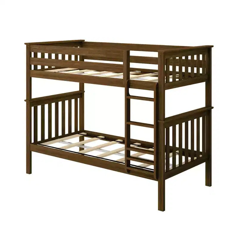 Lit superposé en bois massif, deux lits simples, avec échelle, sans sommier tapissier requis, pour enfants et adultes.