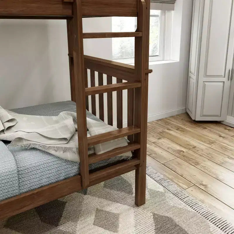 Lit superposé en bois massif, deux lits simples, avec échelle, sans sommier tapissier requis, pour enfants et adultes.