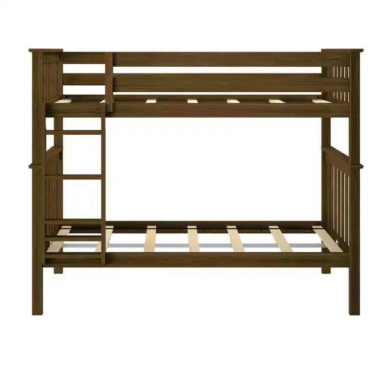 Lit superposé en bois massif, deux lits simples, avec échelle, sans sommier tapissier requis, pour enfants et adultes.
