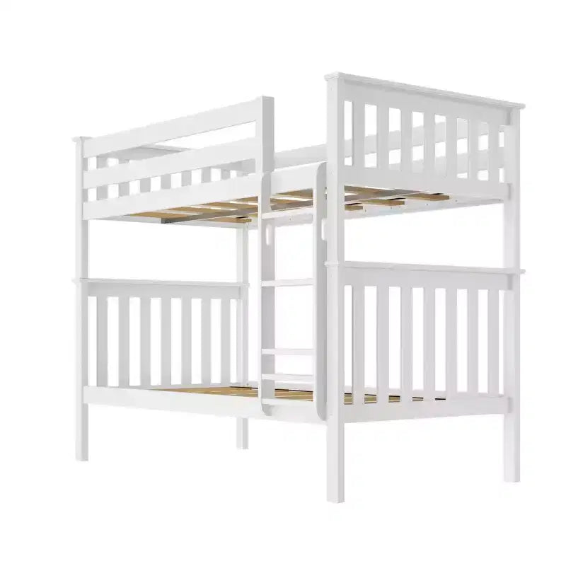 Lit superposé en bois massif, deux lits simples, avec échelle, sans sommier tapissier requis, pour enfants et adultes.