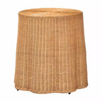 Table d'appoint ronde en rotin Palm Bohemian Honey Scallop, style bohème